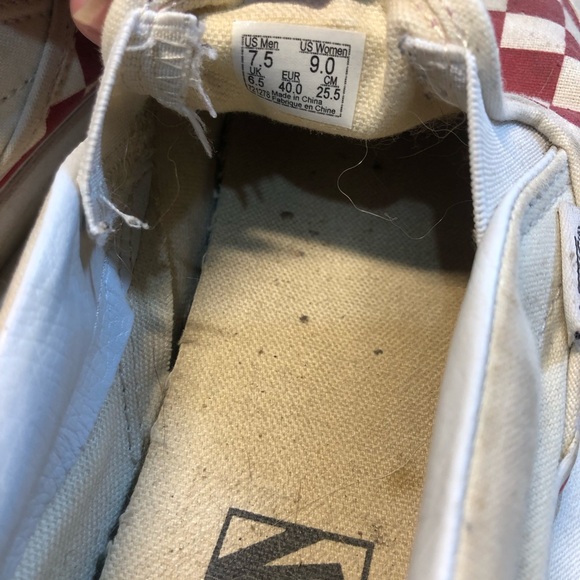 Vans Checkerboard Sneakers, used condition Men’s 7.5 Women’s 9 - Picture 10 of 14